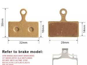 placute compatibile shimano XT auriu 2 set placute compatibile shimano D03s